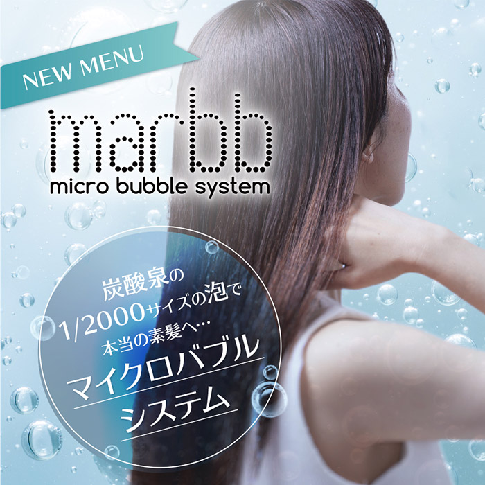 マイクロバブルシステム marbb（マーブ） 炭酸泉の1/2000サイズの泡で本当の素髪へ…