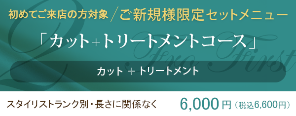 【ご新規様限定セットメニュー】カット＋トリートメントコース